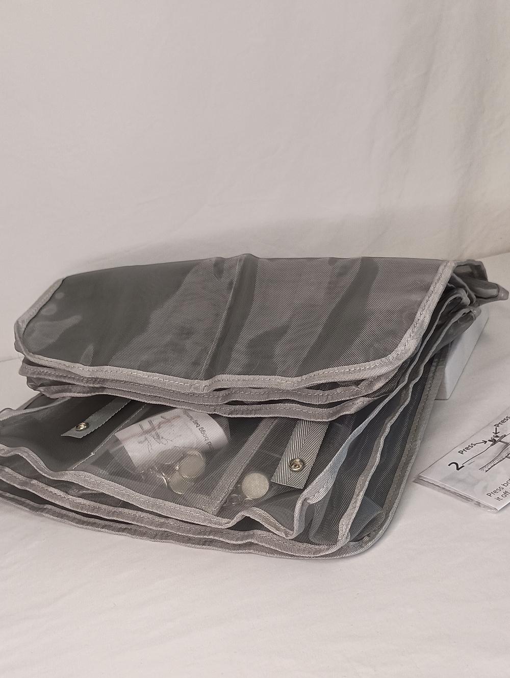Women's Tote Purse Organizer Mesh Grey Medium Bogg Bag - Picture 8 of 8